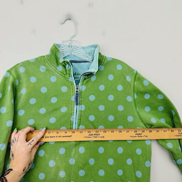Biden Green And Blue Polka Dot 1/4 Zip Pullover Sweater Women’s Size M - Picture 4 of 7